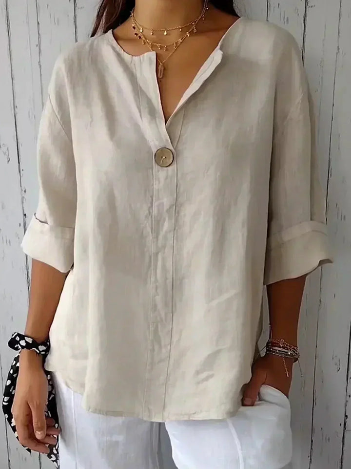 Angela Casual V-Neck Blouse Comfortable Everyday Style for Autumn