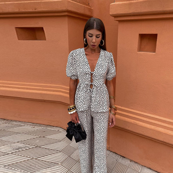 Anna Flowy Printed Lounge Set Comfortable Lightweight Loungewear for Summer