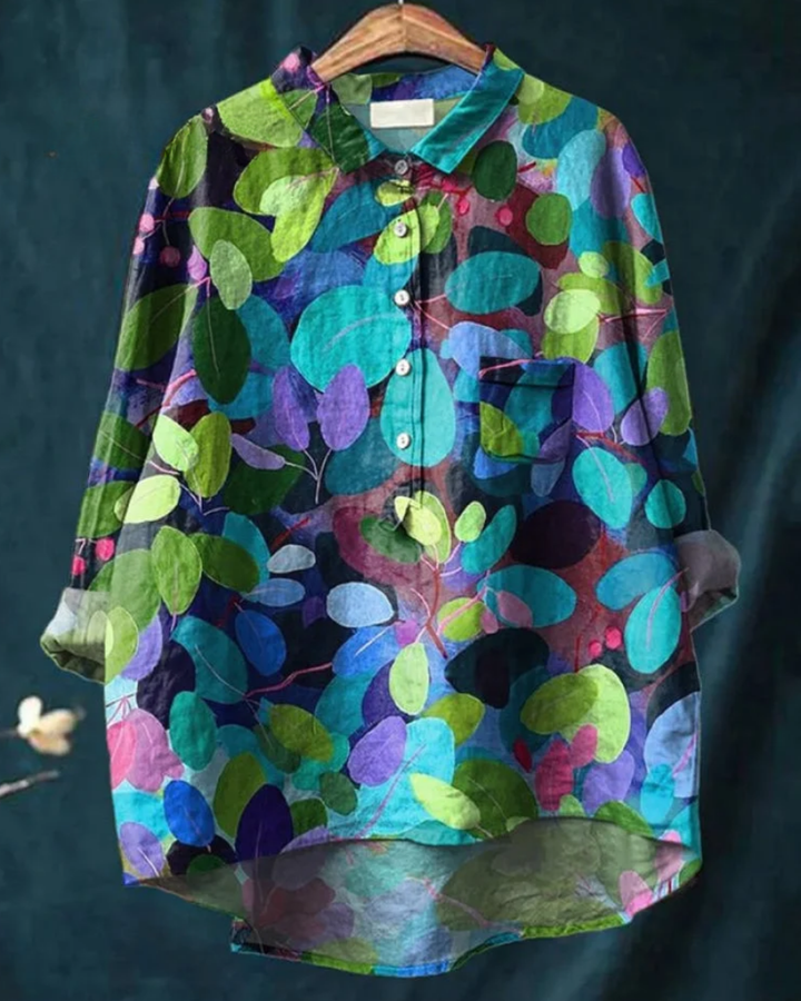 Jenny Floral Button-Down Shirt Stylish Design for Autumn
