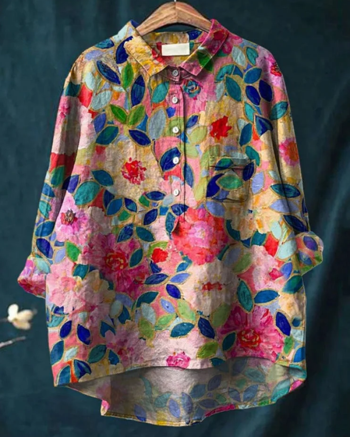 Jenny Floral Button-Down Shirt Stylish Design for Autumn