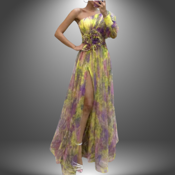 Addison One-Shoulder Floral Maxi Dress – Elegant Lightweight Summer Design