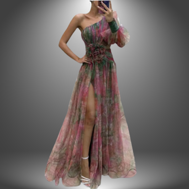 Addison One-Shoulder Floral Maxi Dress – Elegant Lightweight Summer Design