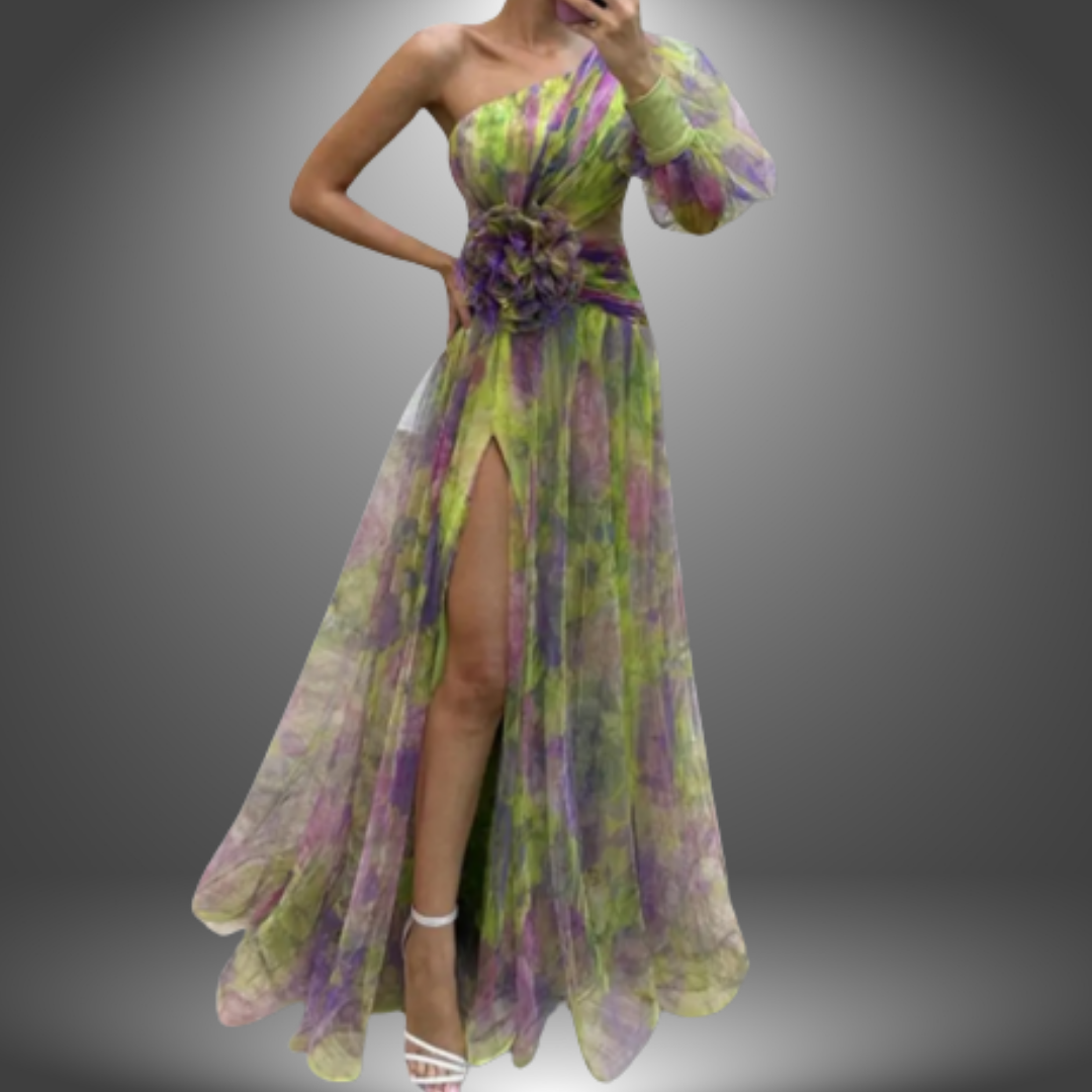 Addison One-Shoulder Floral Maxi Dress – Elegant Lightweight Summer Design