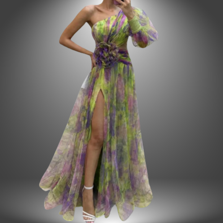 Addison One-Shoulder Floral Maxi Dress – Elegant Lightweight Summer Design