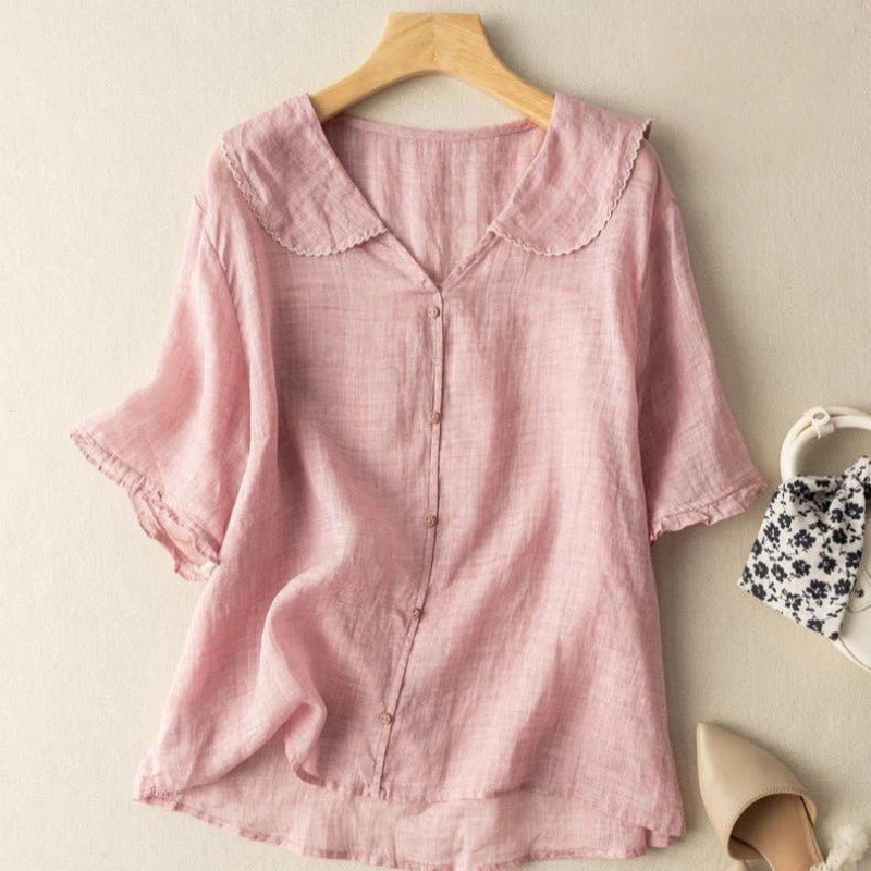 Adele Casual Button-Down Blouse for Autumn Everyday Comfort
