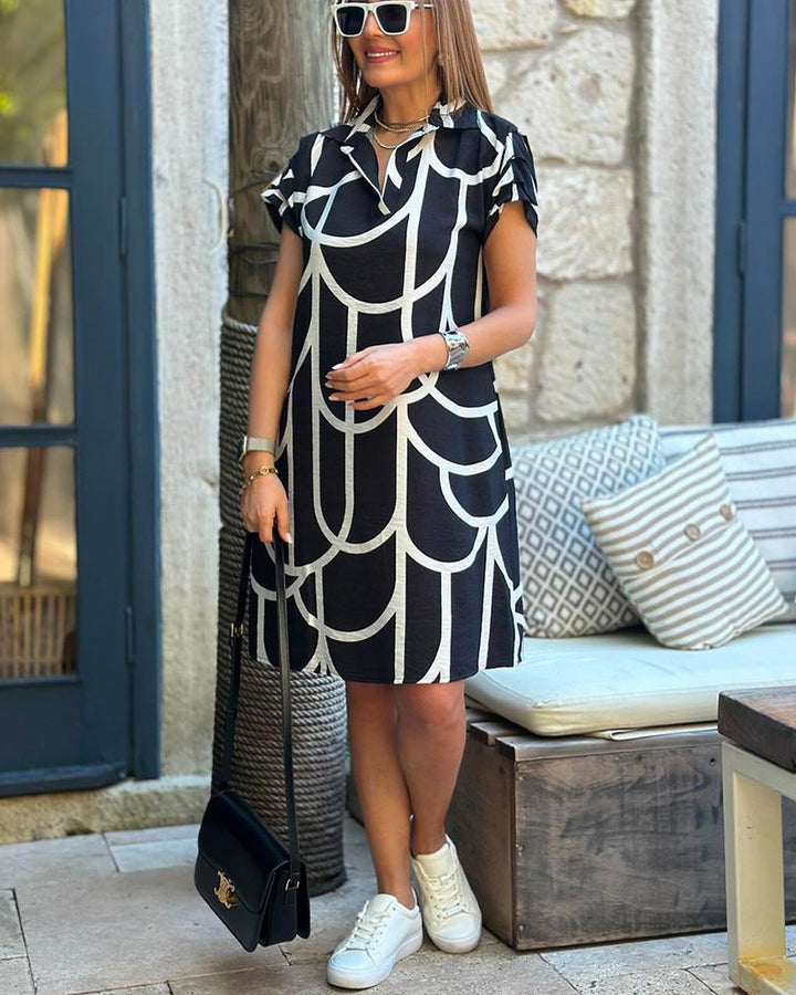 Emy Graphic Print Dress Comfortable Stylish Autumn Wear