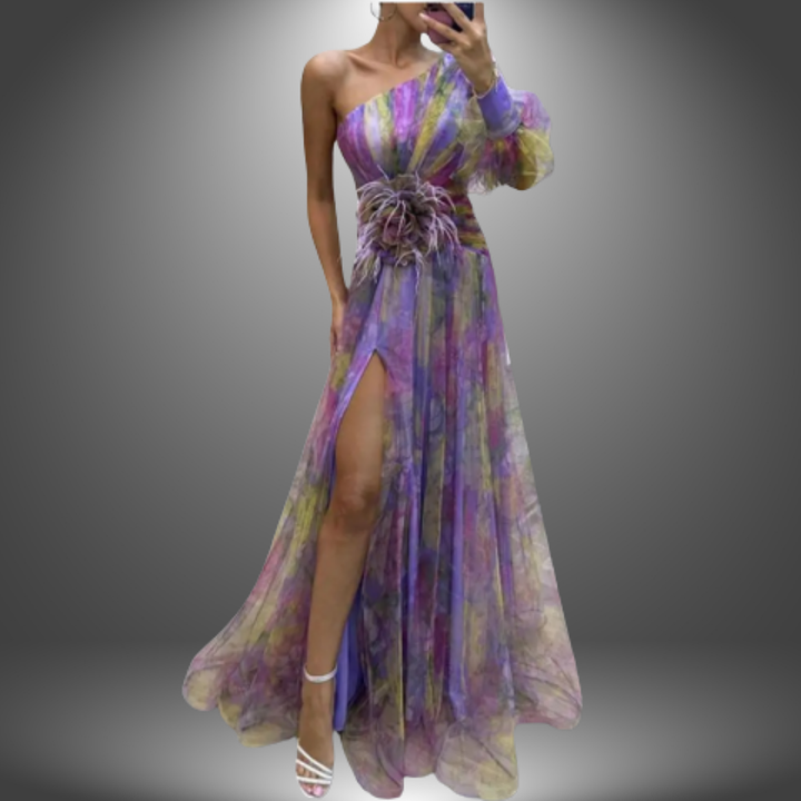 Addison One-Shoulder Floral Maxi Dress – Elegant Lightweight Summer Design