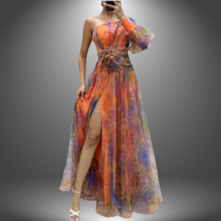 Addison One-Shoulder Floral Maxi Dress – Elegant Lightweight Summer Design