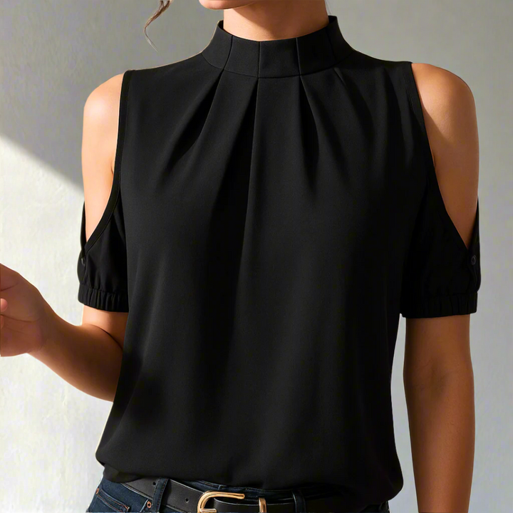 Inge Stylish Cold-Shoulder Blouse Lightweight for Summer and Autumn