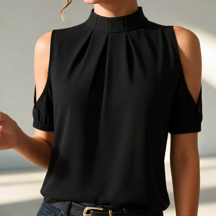 Inge Stylish Cold-Shoulder Blouse Lightweight for Summer and Autumn