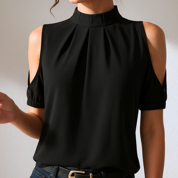 Inge Stylish Cold-Shoulder Blouse Lightweight for Summer and Autumn