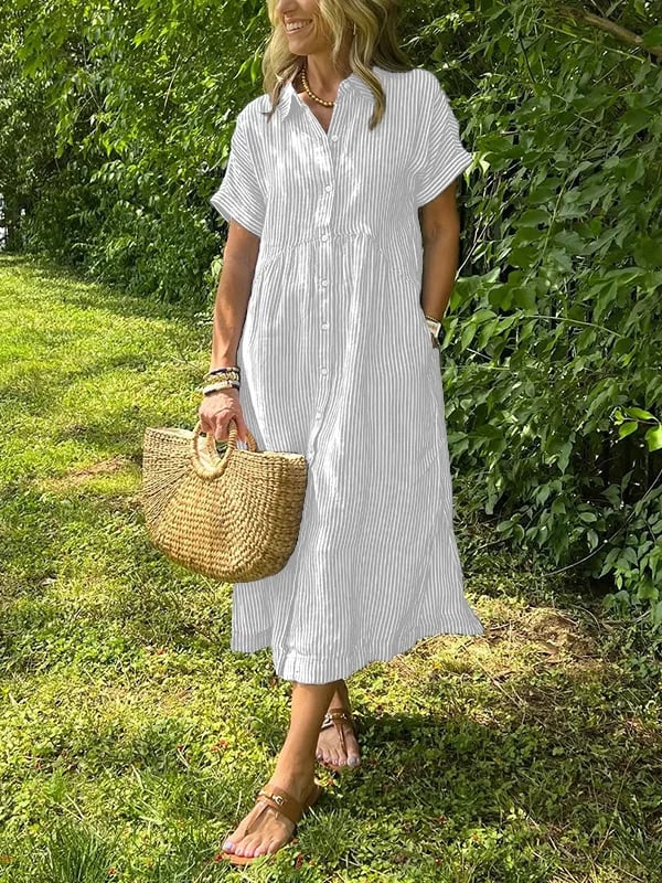 Arabella | Striped Shirt Dress