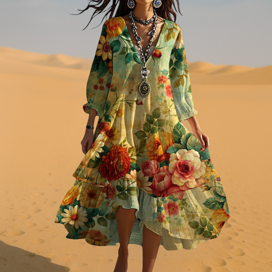 Jennifer Casual Floral Dress Lightweight Everyday Wear for Summer and Autumn