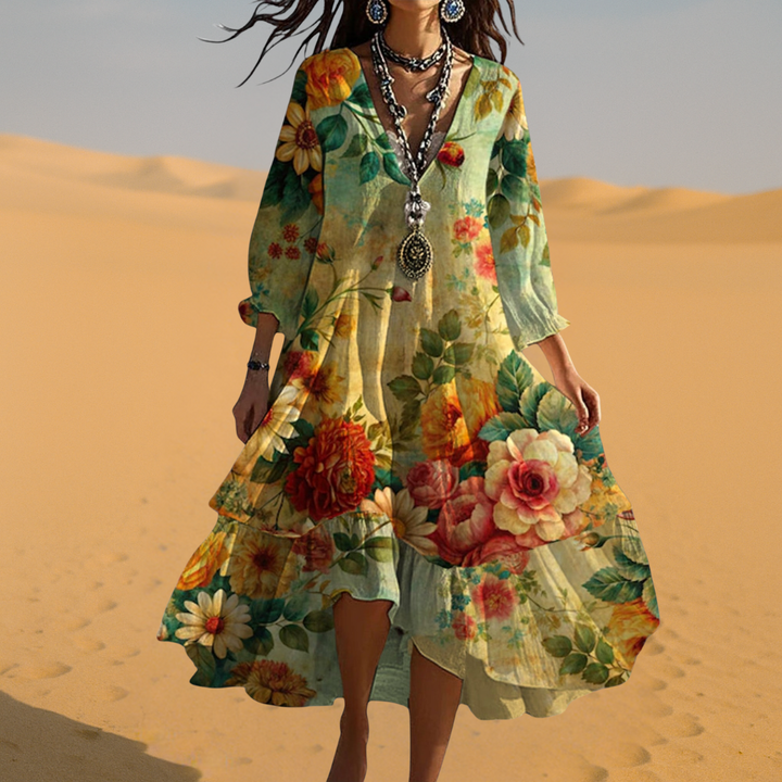 Jennifer Casual Floral Dress Lightweight Everyday Wear for Summer and Autumn