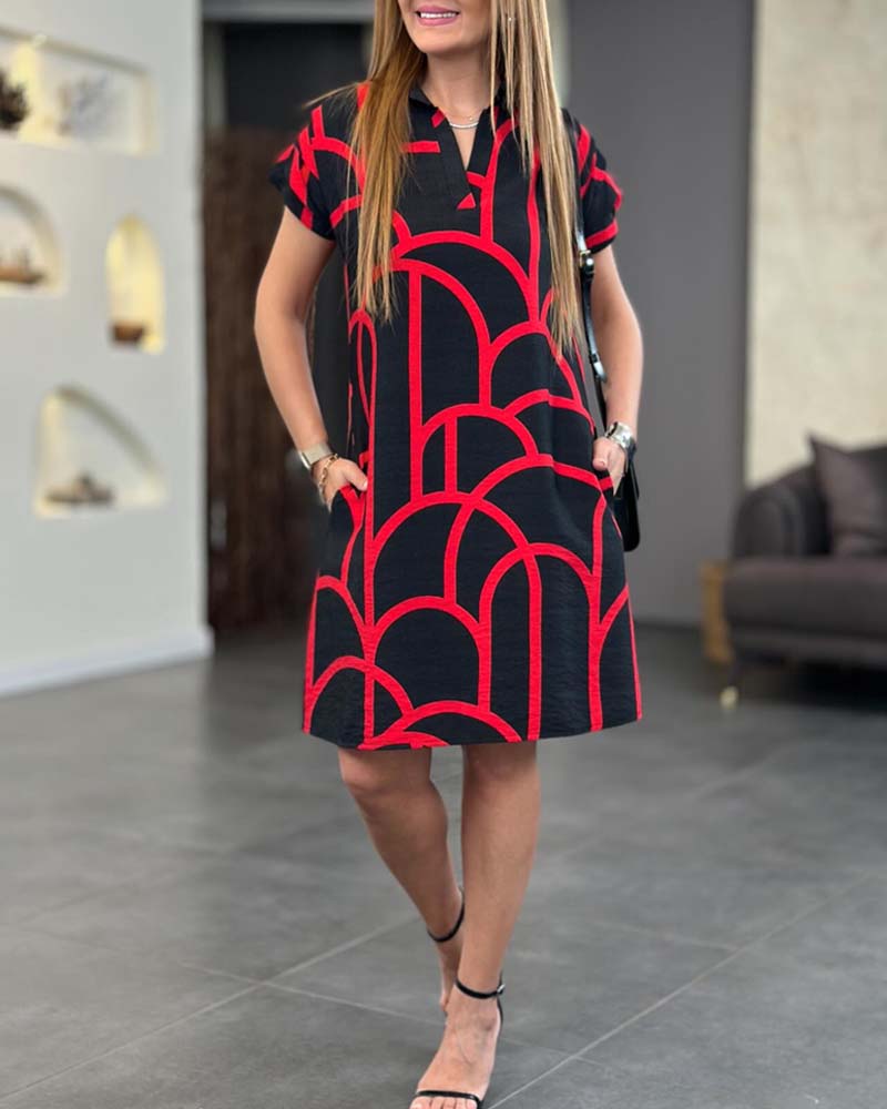 Emy Graphic Print Dress Comfortable Stylish Autumn Wear