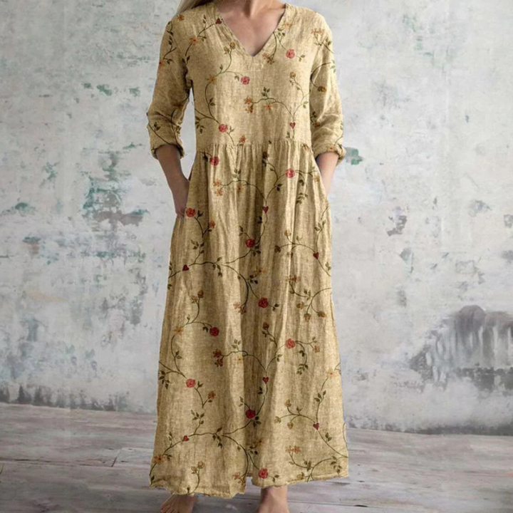 Sophie Comfortable Summer Floral Maxi Dress Lightweight Breezy Style