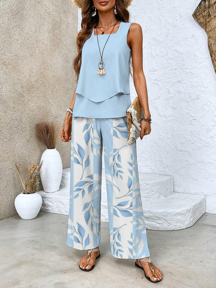 Alba Floral Top and Trouser Set for Autumn Stylish Comfort and Elegance