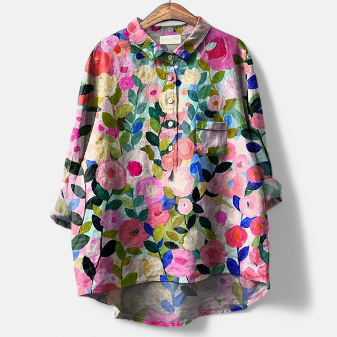 Kiara Stylish Loose Fit Floral Blouse for Summer Comfort