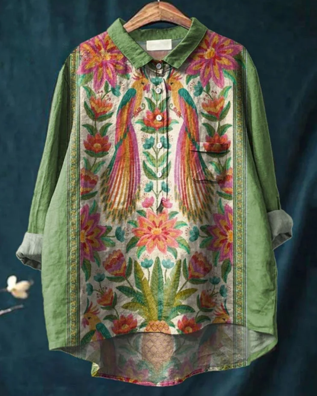 Jenny Floral Button-Down Shirt Stylish Design for Autumn