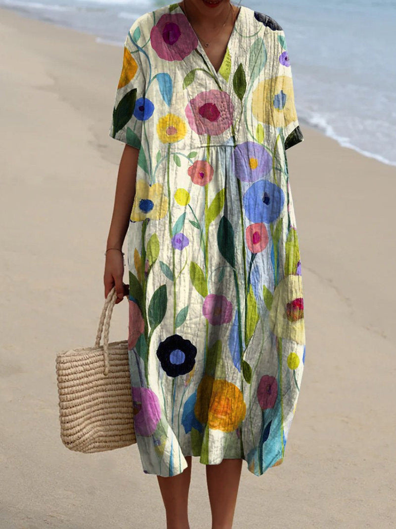 Nicka Vibrant Floral Dress for Summer and Autumn