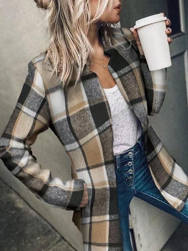 Amélie | Women’s Plaid Longline Coat