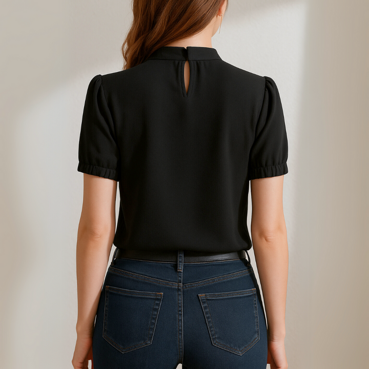 Inge Stylish Cold-Shoulder Blouse Lightweight for Summer and Autumn