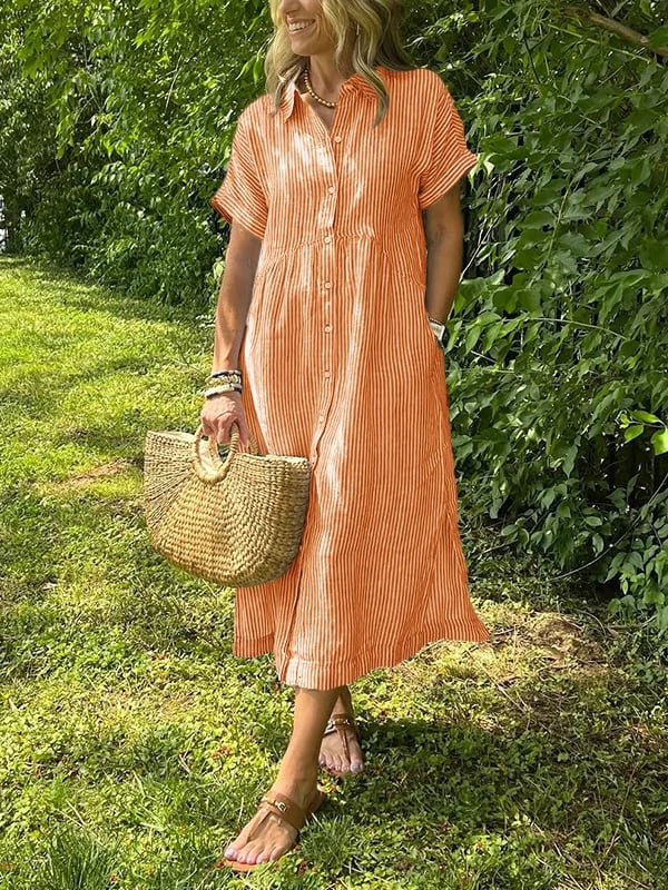 Arabella | Striped Shirt Dress