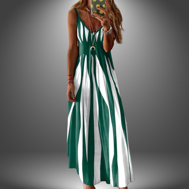 Alicia Striped Sleeveless Maxi Dress Elegant Comfortable Summer