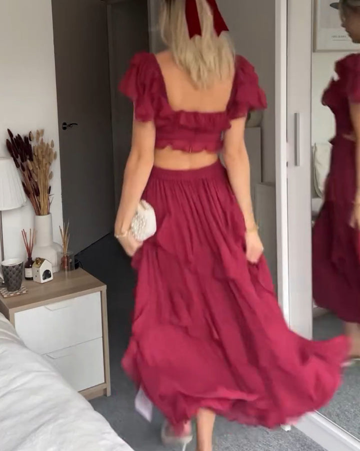 Elisa Ruffle Dress Summer and Autumn Fashion Light Elegant Dress