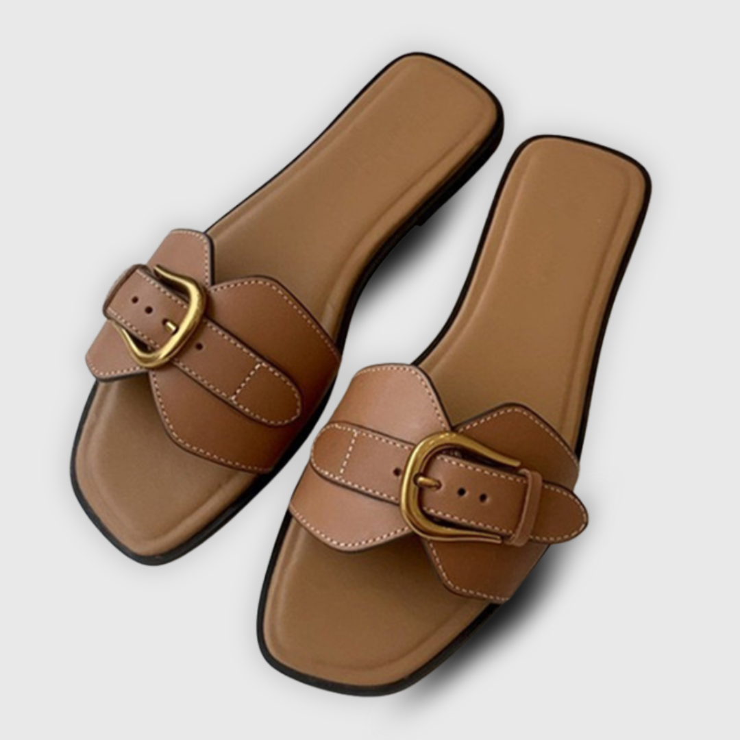 Erica Stylish Buckle Flat Sandals for Summer and Autumn