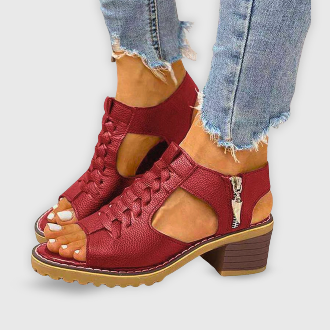 Natalie Stylish Summer Chunky Heel Sandals with Comfortable Support
