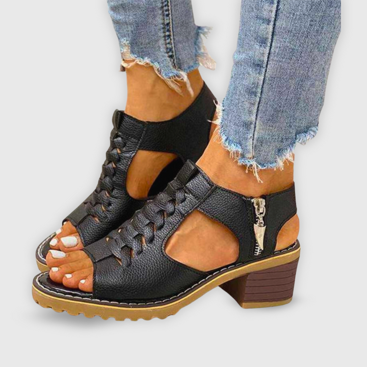 Natalie Stylish Summer Chunky Heel Sandals with Comfortable Support