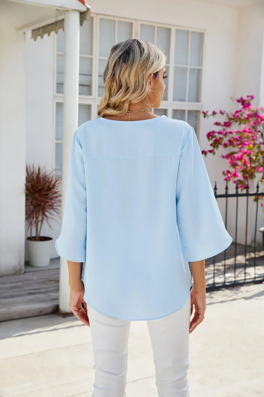 Belinda Lightweight V-Neck Blouse Women's Summer Top