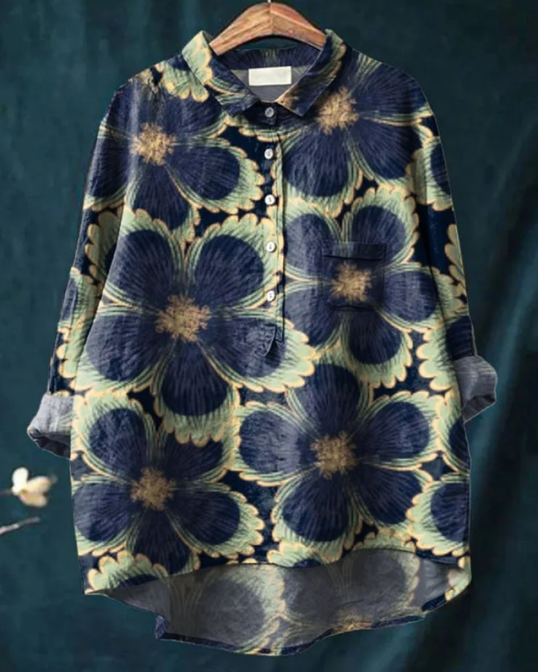 Jenny Floral Button-Down Shirt Stylish Design for Autumn