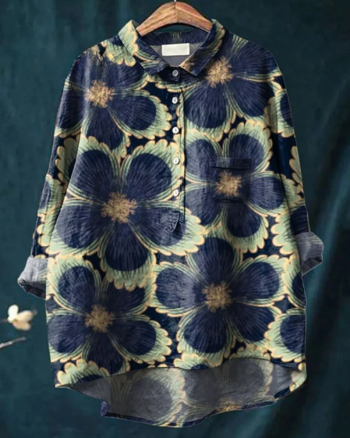 Jenny Floral Button-Down Shirt Stylish Design for Autumn