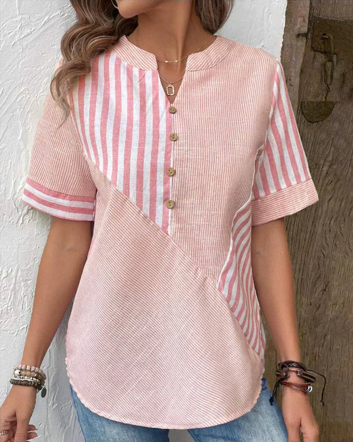 Monroe Lightweight Soft Striped Blouse Comfortable Fit for Summer and Autumn