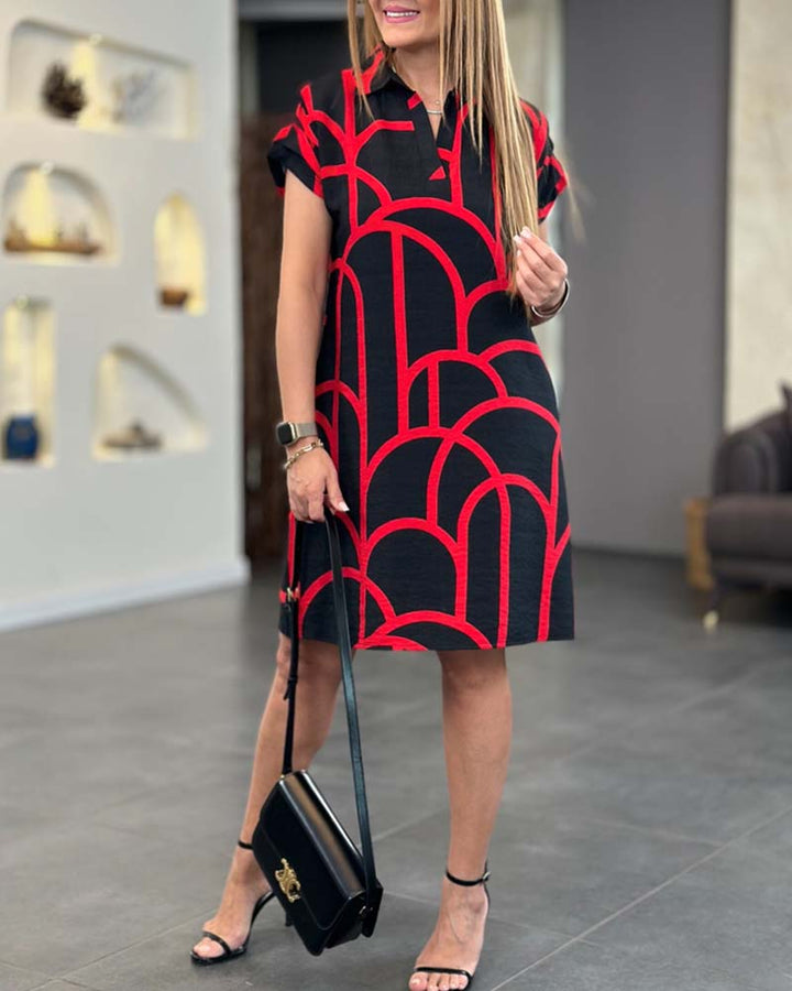 Emy Graphic Print Dress Comfortable Stylish Autumn Wear