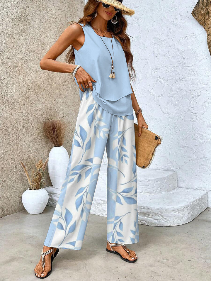 Alba Floral Top and Trouser Set for Autumn Stylish Comfort and Elegance