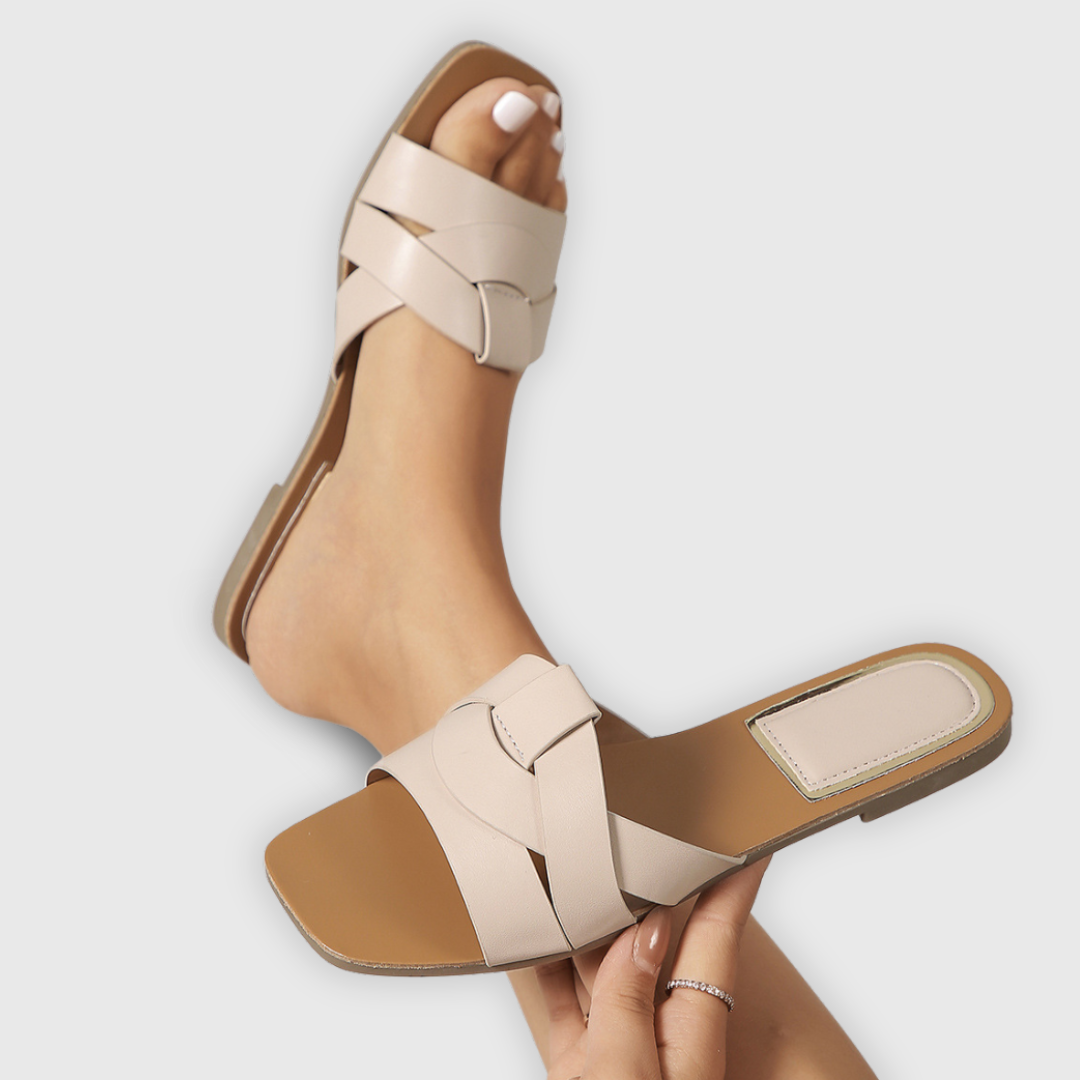 Jane Stylish Comfortable Slide Sandals with Elegant Shine for Summer and Autumn