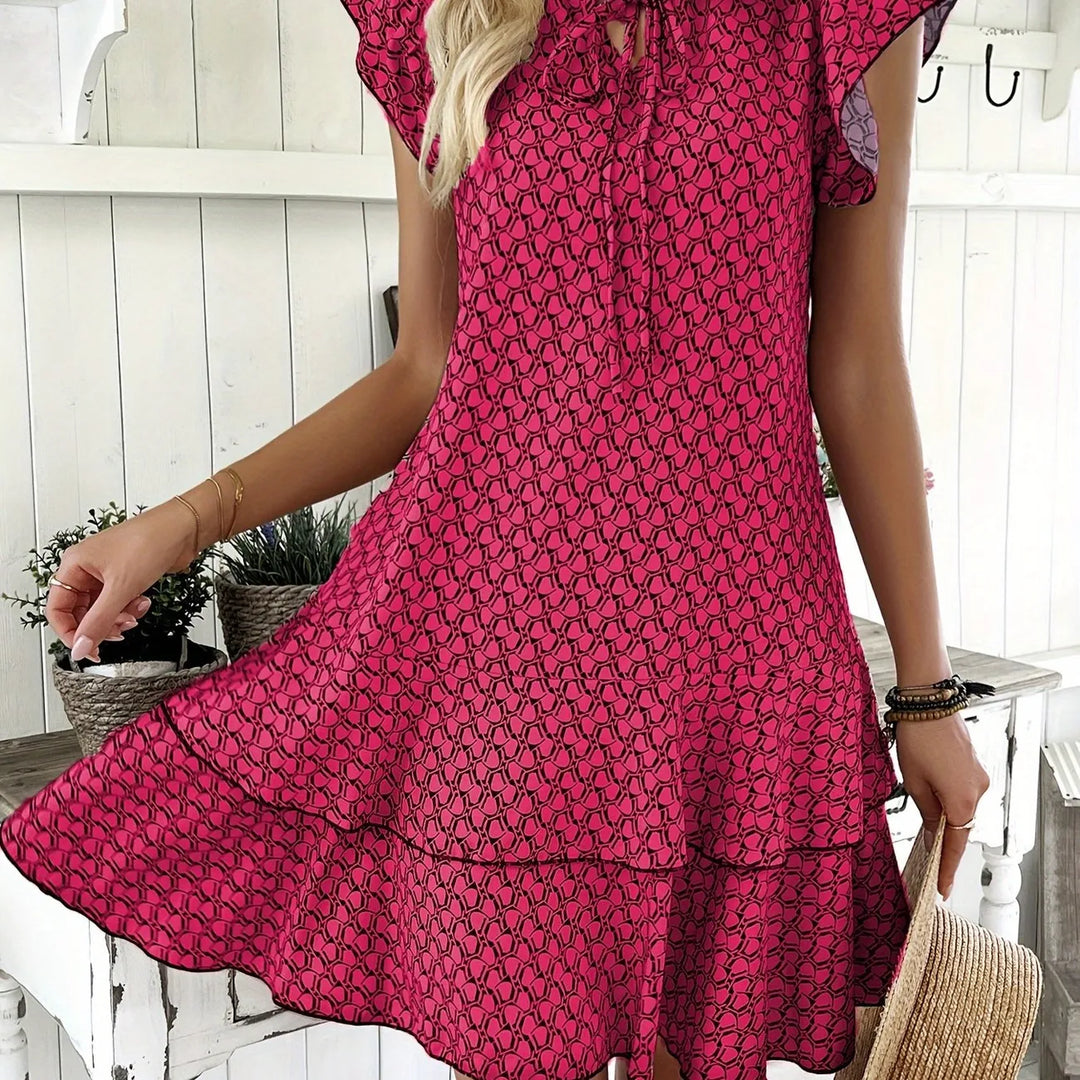 AMANI Summer Breeze Dress – Lightweight Summer Chic with Flowy Silhouette and Tie-Neck Detail