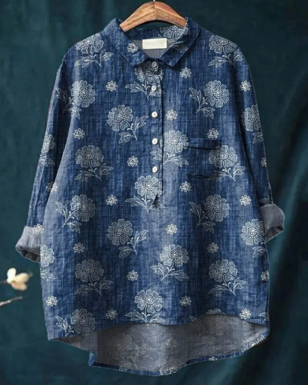 Jenny Floral Button-Down Shirt Stylish Design for Autumn
