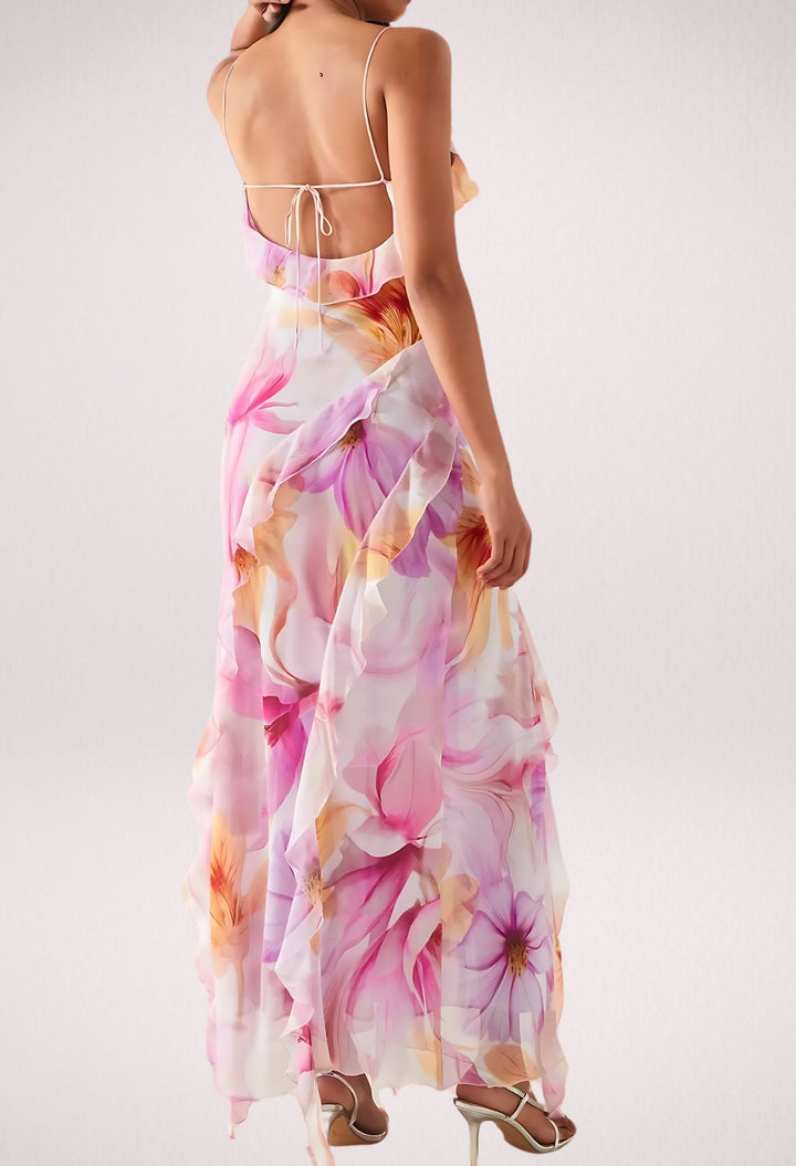 Nylah Floral Ruffle Maxi Dress Elegant Summer Fashion