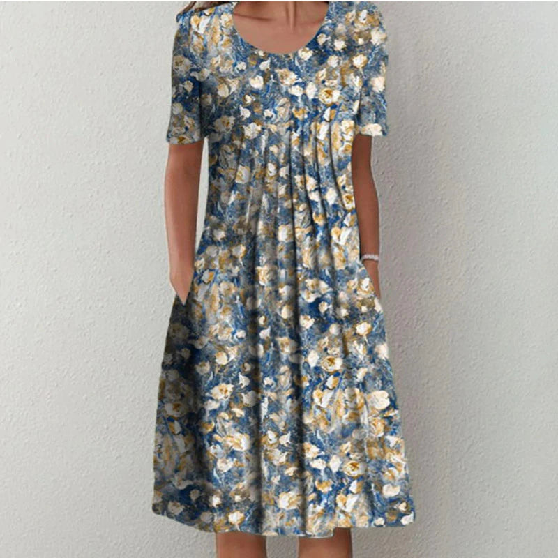 Kira Stylish Casual Floral Dress for Summer and Autumn Comfort