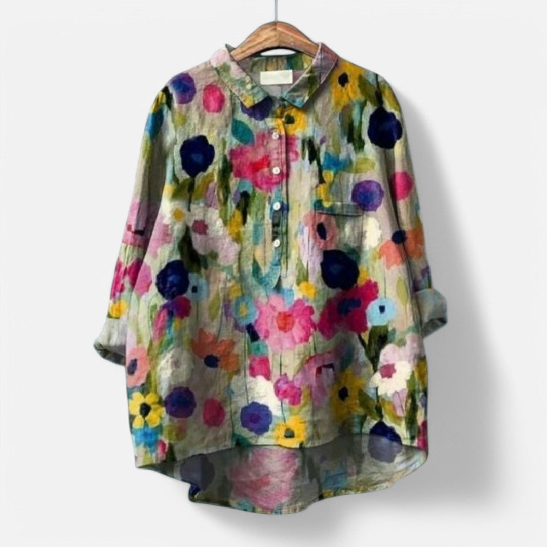Kiara Stylish Loose Fit Floral Blouse for Summer Comfort