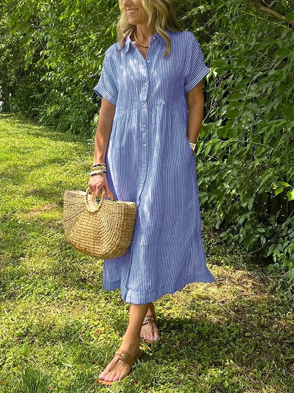 Arabella | Striped Shirt Dress