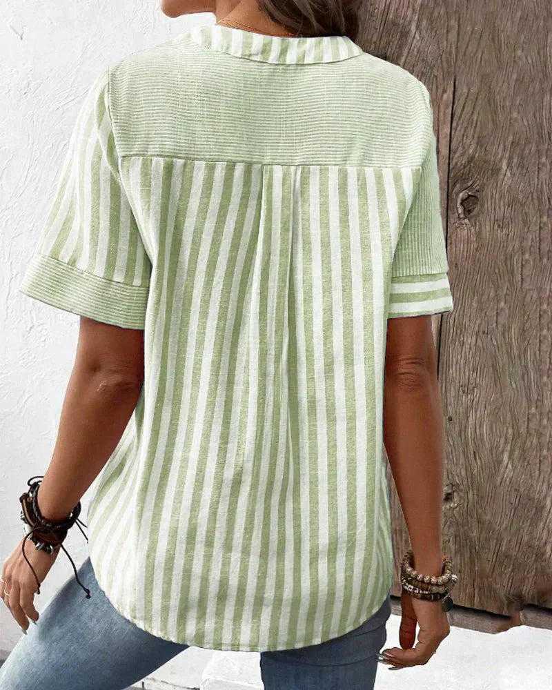 Monroe Lightweight Soft Striped Blouse Comfortable Fit for Summer and Autumn