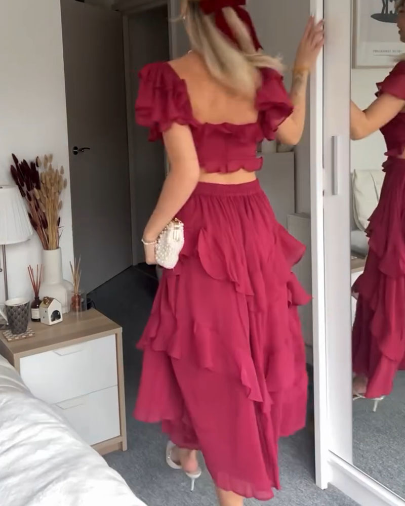 Elisa Ruffle Dress Summer and Autumn Fashion Light Elegant Dress