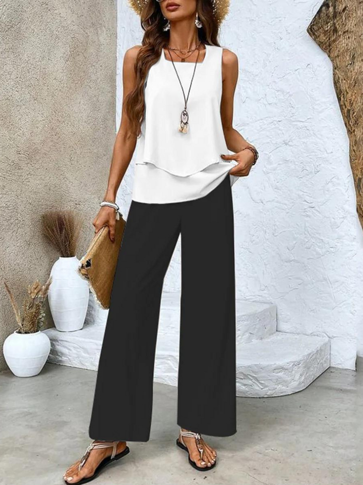 Alba Floral Top and Trouser Set for Autumn Stylish Comfort and Elegance