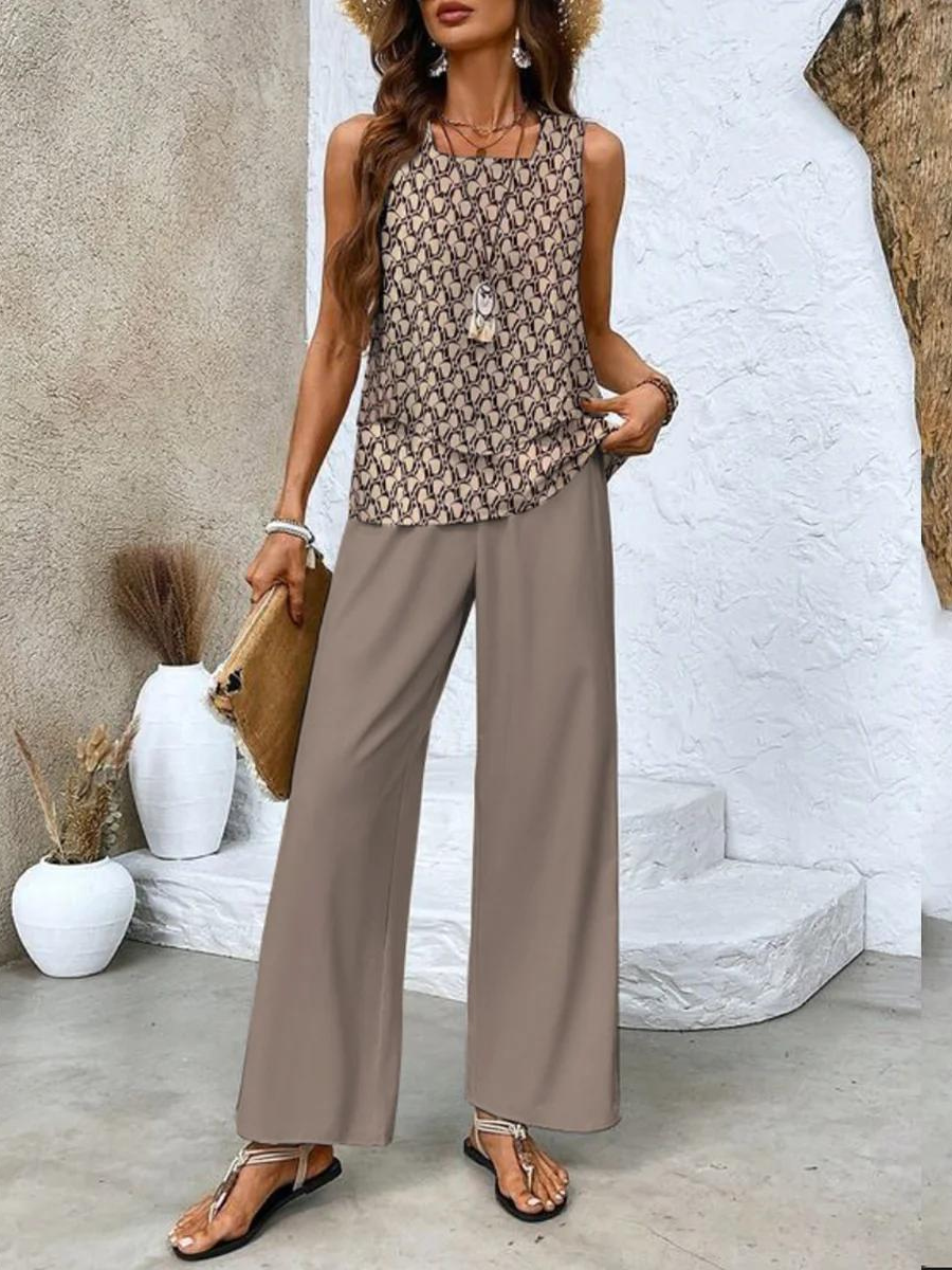Alba Floral Top and Trouser Set for Autumn Stylish Comfort and Elegance