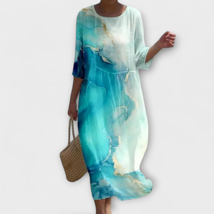Marie Floral Midi Dress Elegant Stylish Autumn